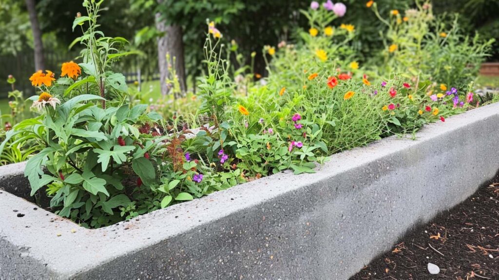 Coffee Grounds And Concrete Landscaping: A Perfect Blend For Your Yard 2 Coffee Grounds And Concrete Landscaping Showing A Large Concrete Raised Flower Bed