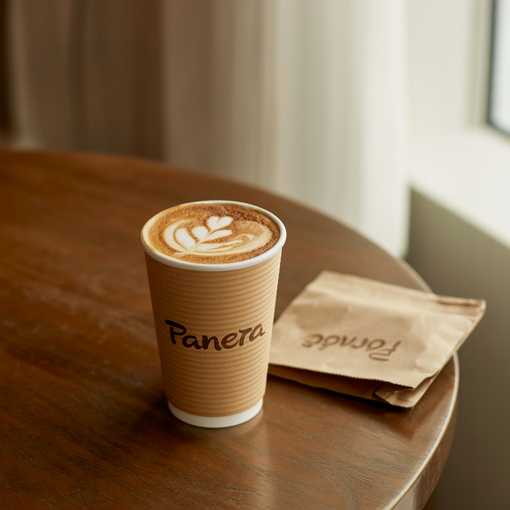 Does Mcdonald’s Have Almond Milk For Coffee? Complete Mccafé Dairy-Free Guide 2025 3 Panera Latte Made With Almond Milk In A To-Go Cup On Wooden Table