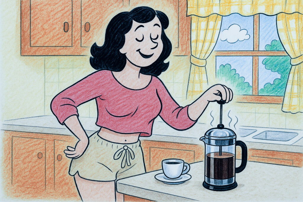No Pods, No Problem: The Best One Cup Coffee Makers For Pure Flavor 8 Vintage Cartoon Style Illustration In The Style Of Syd Hoff Sarah Appealingly Dressed In A Cozy Ye Vc2Tlskz9Ux9Rr56Nun6 0