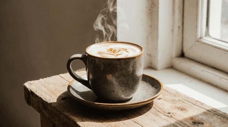 Cafe au lait served in a cup