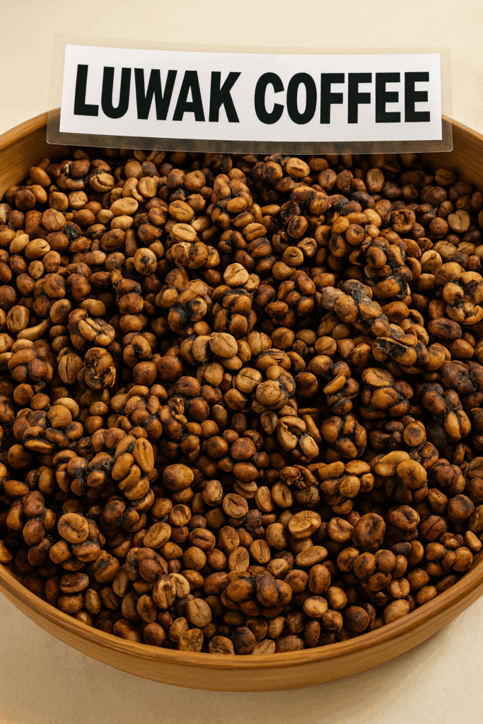 Kopi Luwak (Civet Coffee): The World'S Most Controversial Brew 3 Raw Luwak Beans In Basket